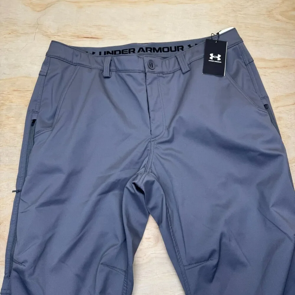 NEW Under Armour Expanse Softshell Pants Mens 38 X 32 Gray Loose 1387001 025